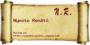 Nyeste Renátó névjegykártya